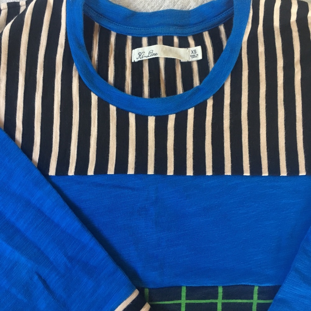 Madewell Hi-Line XS 3/4 Sleeve Graphic Tee / Top